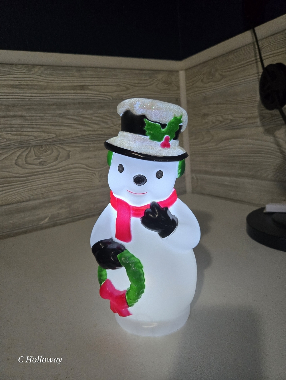2021 Holiday Time 11 inch Snowman Light Up Blow Mold Working Condition